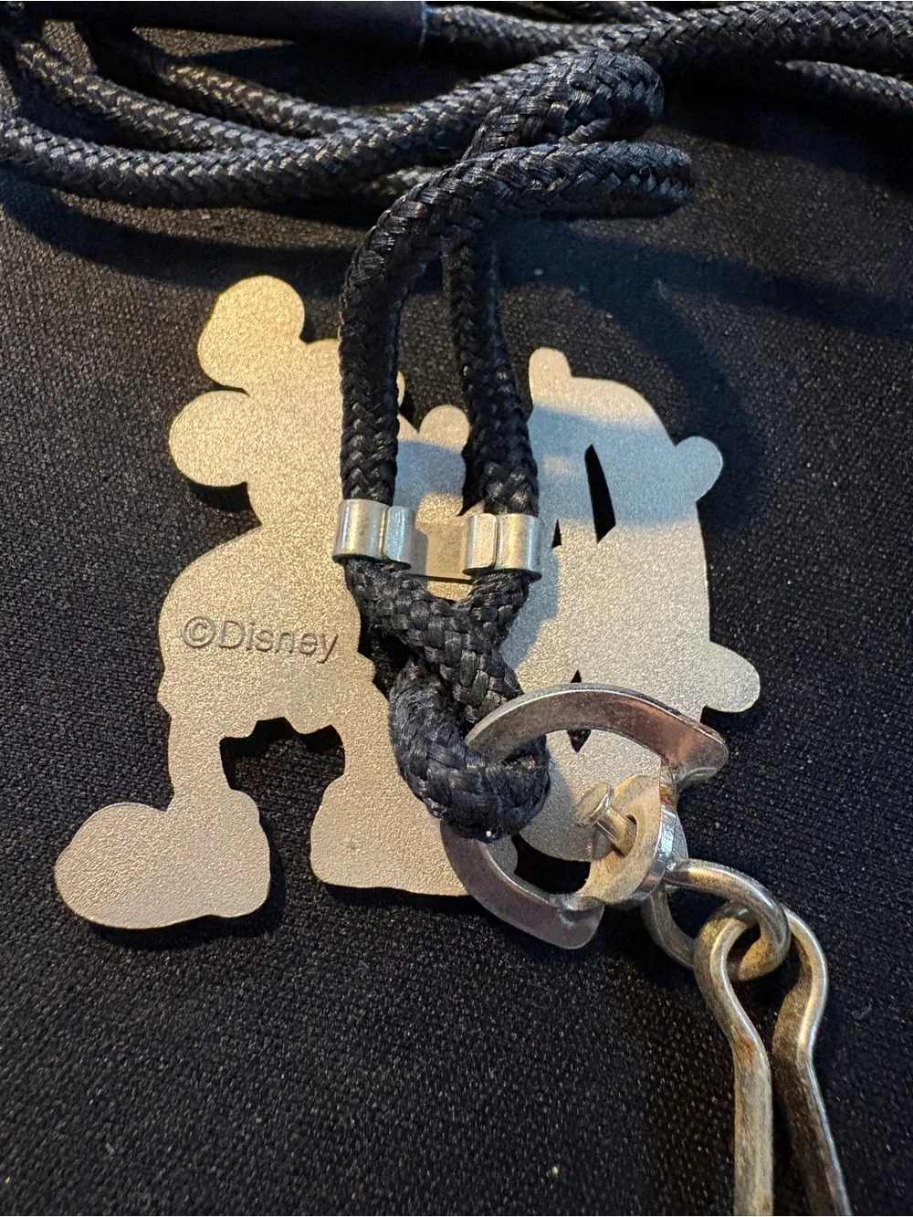 Steamboat Willie Black and White Enamel Dangle Lanyard